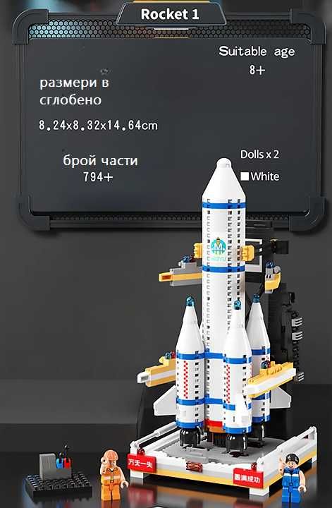 Два модела мини космически конструктори СОВАЛКА И САТЕЛИТ с над 745ч.