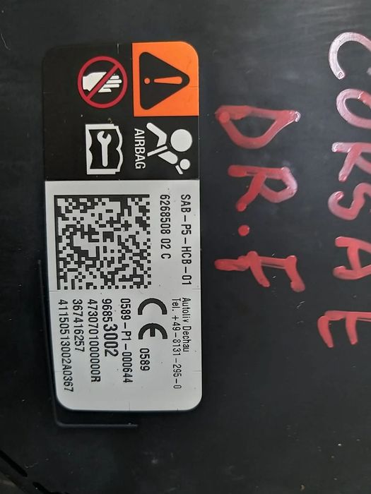 Airbag scaun dreapta fata opel corsa e x15 626850802c 96853002 367416257