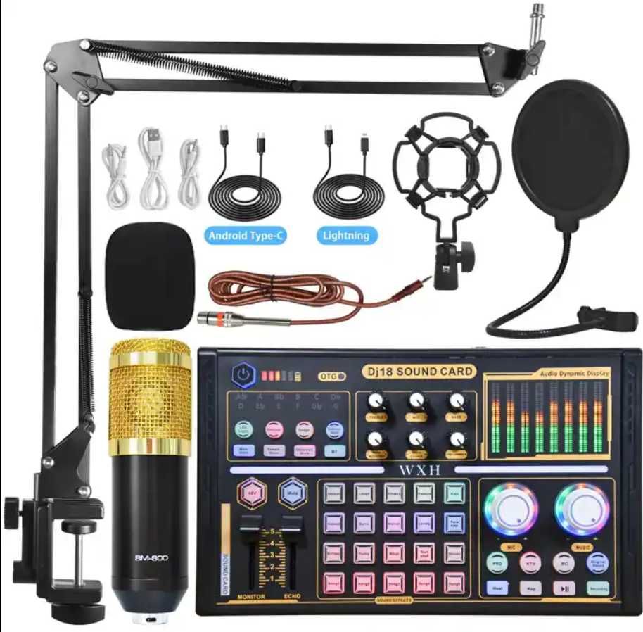 Конденсаторный микрофон BM 800/WXH1000 + Разные звукавые карты