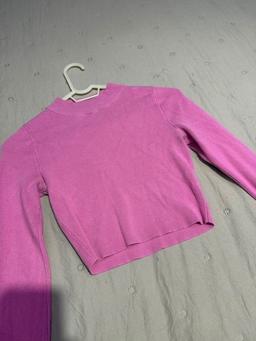 BERSHKA Якета, дънки, потник с пера и къса блузка