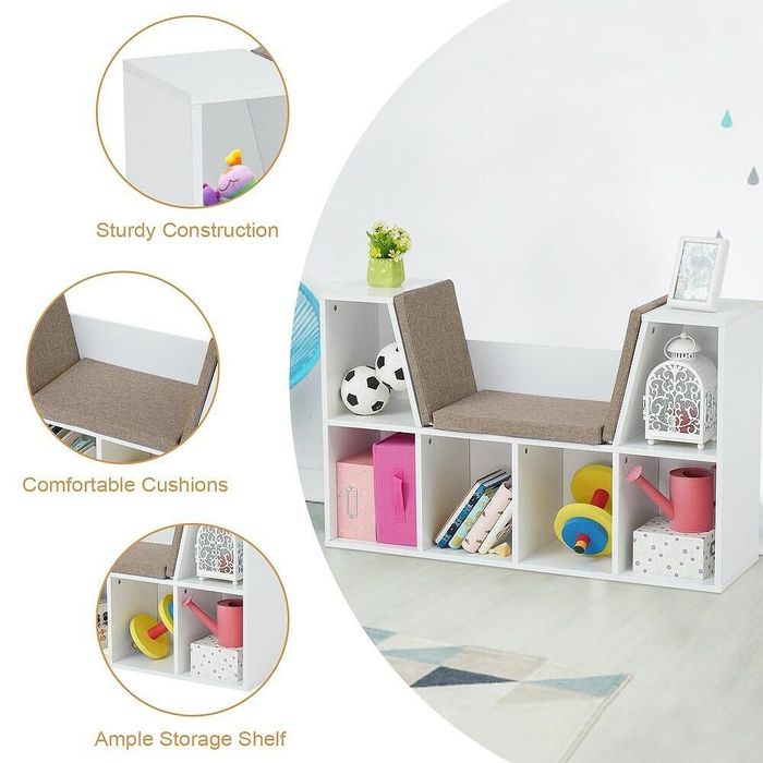Ginger Home Детска етажерка 4в1 с 6 отделения за съхранение JWTR-3153