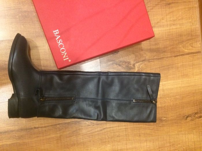 Cапоги демисезонные, кожа, Basconi р. 36 (на ногу 23-24 см)