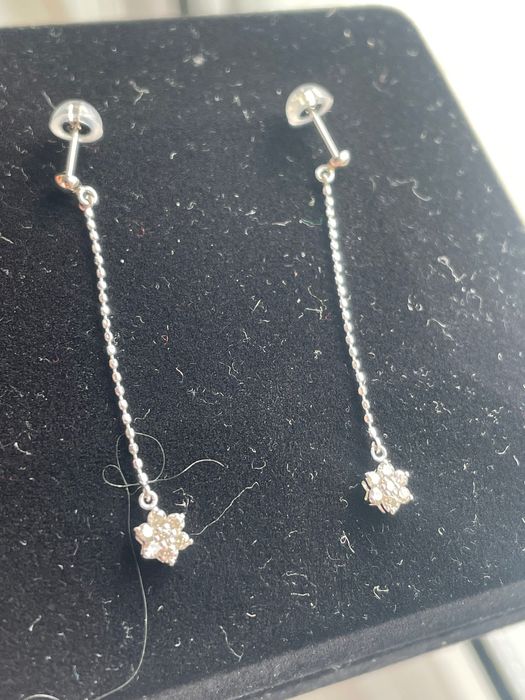 Cercei din platina cu diamante naturale 0,20 ct