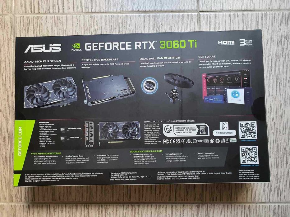 Placa video Asus NVIDIA GeForce RTX 3060 Ti 8 GB GDDR6X noua sigilata