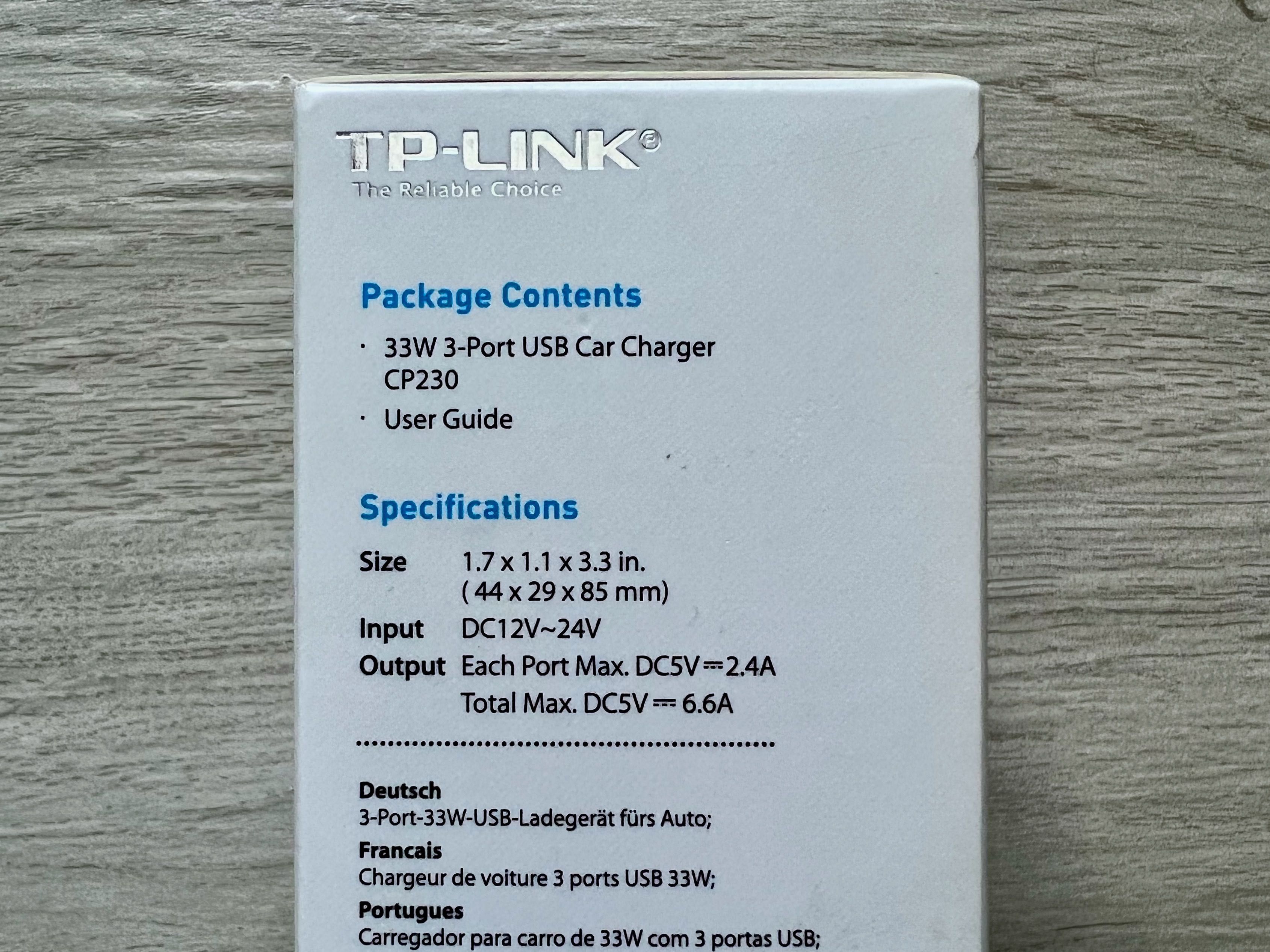 TP-LINK CP230 - Incarcator auto 33W cu 3 porturi USB incarcare rapida