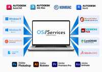 OS//Services: Windows 11/10 Linux Adobe, Autodesk softwares and others