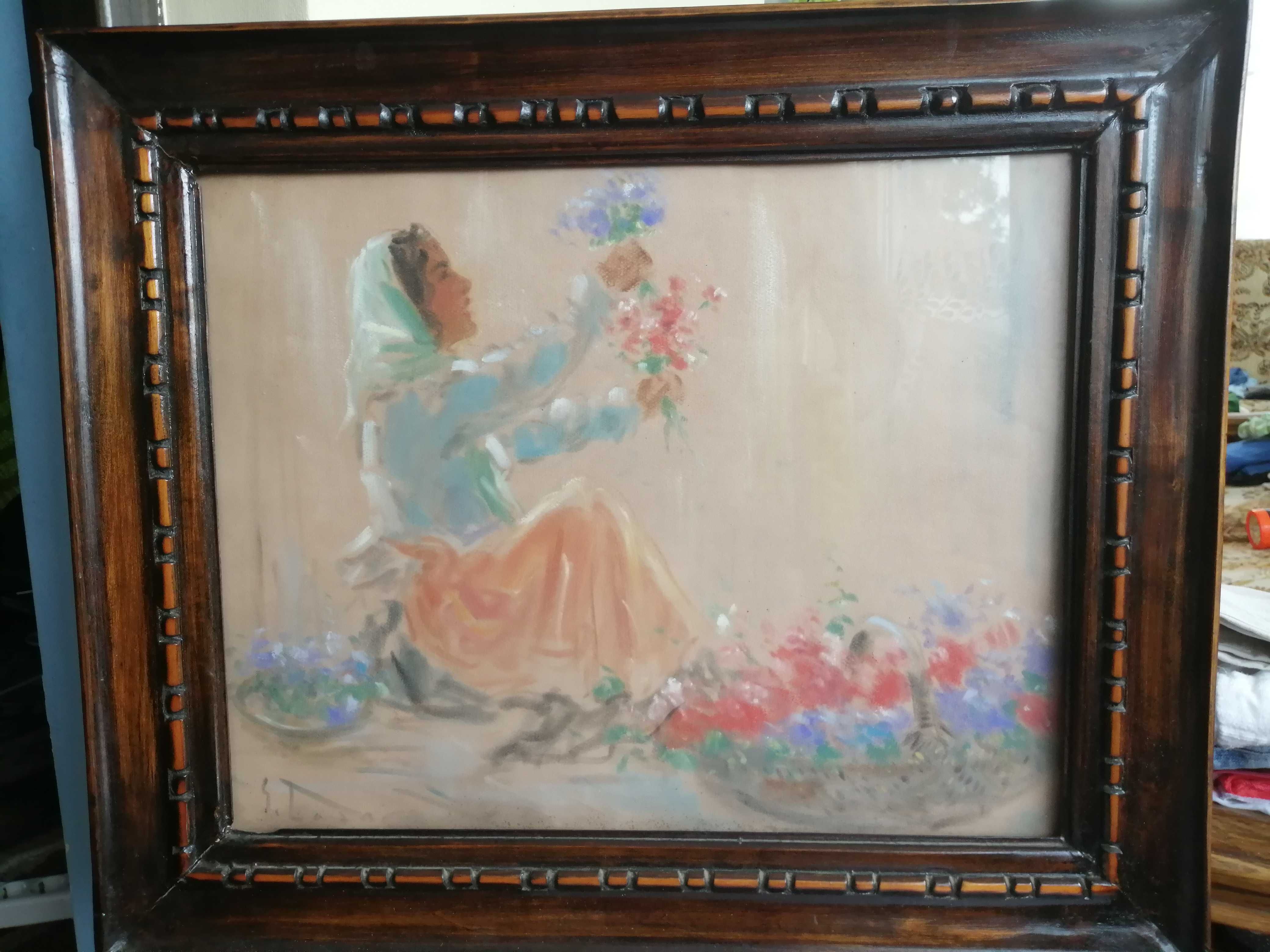 Tablou original Ghelman Lazar - Florareasa, pastel, semnat