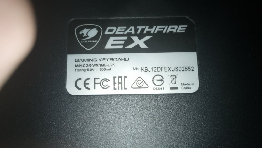 Gaming клавиетуря  Cougar Death Fire Ex