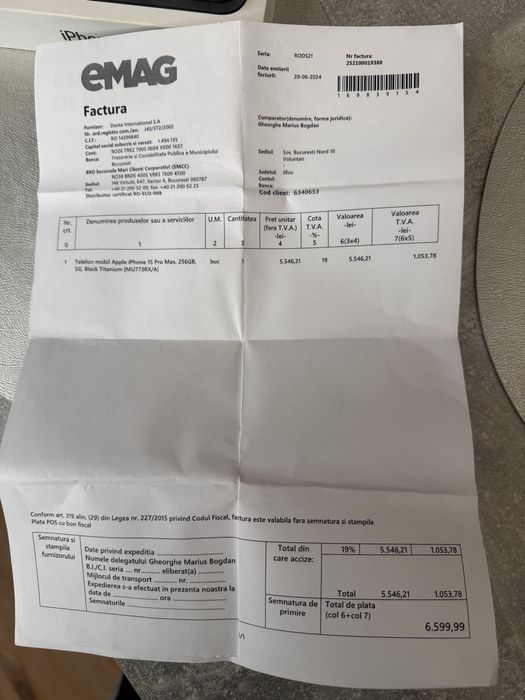 Iphone 15 pro max 256 gb