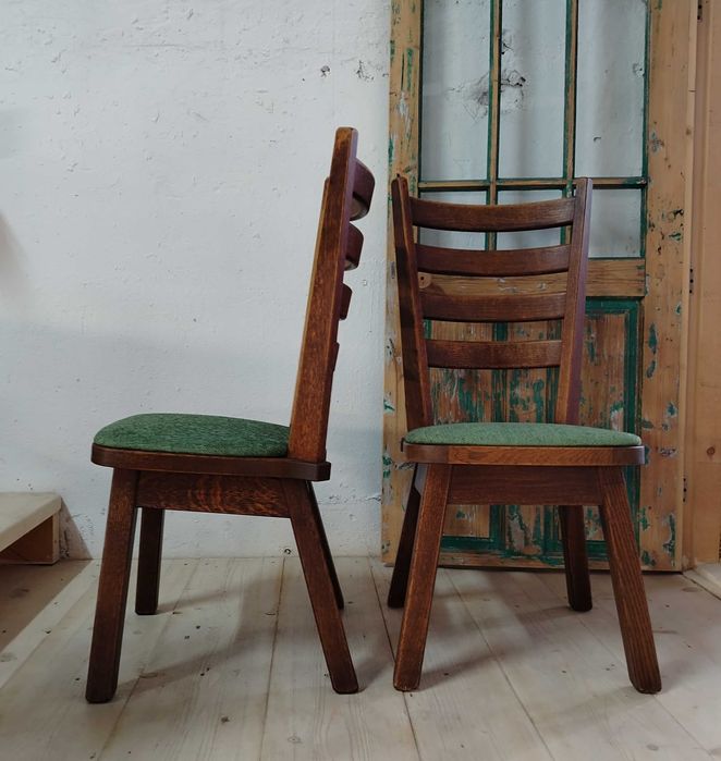 Scaune vechi din lemn masiv de stejar, Olanda