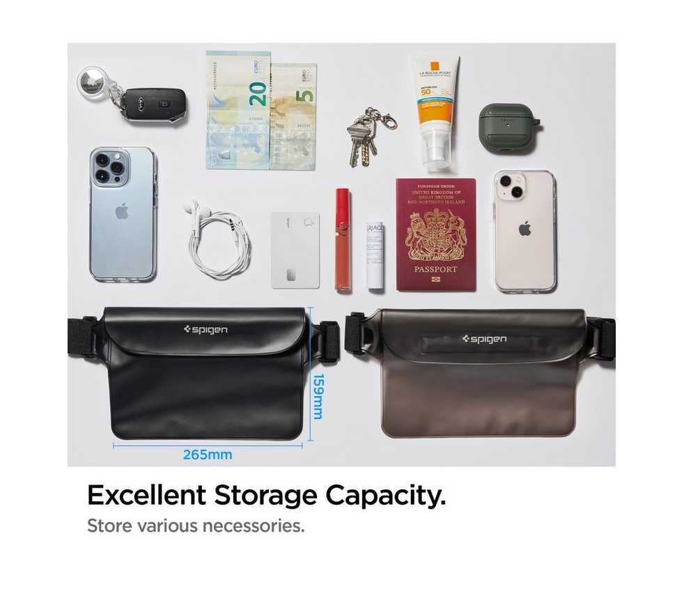 чанта за плажа или за риболов, водоустойчива Spigen A620, IPX8 - 2 бр.
