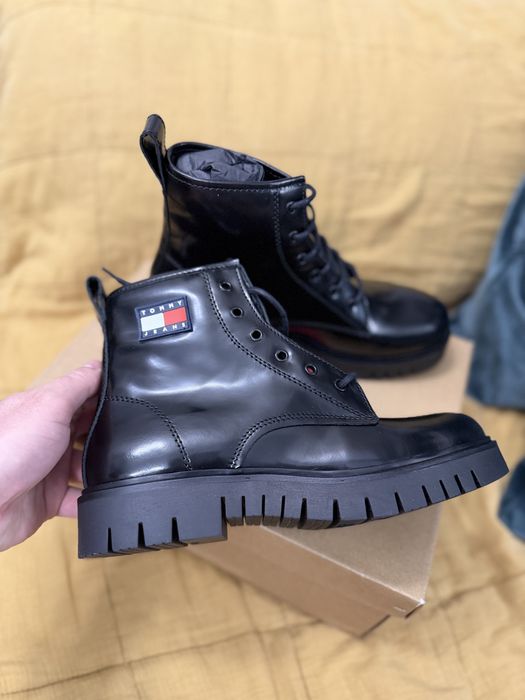 Tommy Jeans Lace-Up ghete dama din piele neagra marimea 38 noi