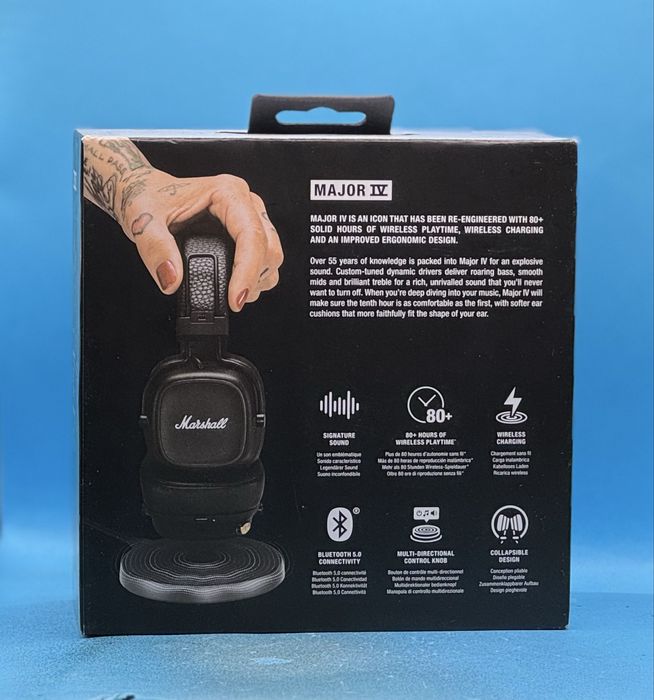 НОВО!!! Слушалки Marshall Major IV – Bluetooth, Черни