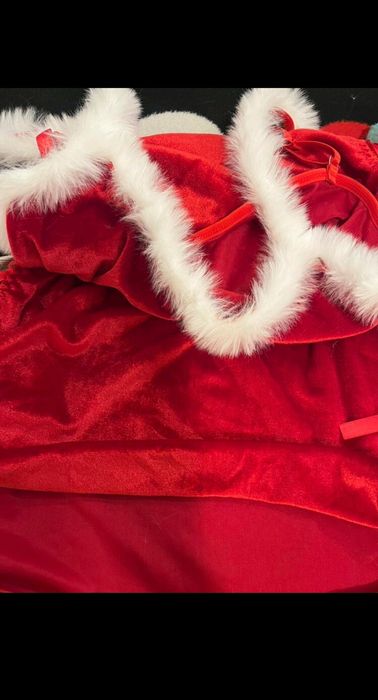 Lenjerie sexy din catifea de Crăciun M/L