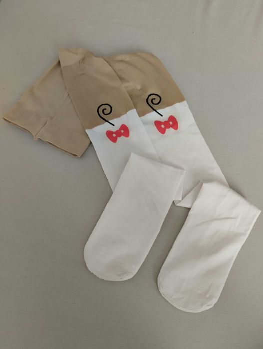 Комплект детска рокля/плюшен елек/чорапогашник Коте, р.128