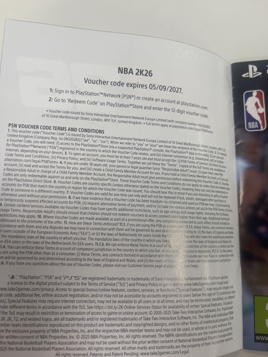 NBA 2k26 PS5 Digital Code