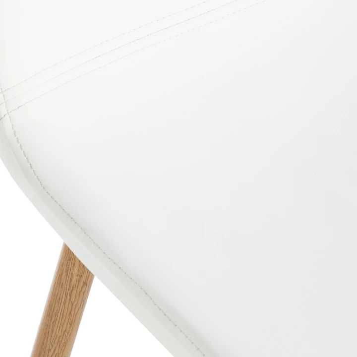 Стол тапициран бяла кожа Iskmo (комплект от 2) за дома и офиса