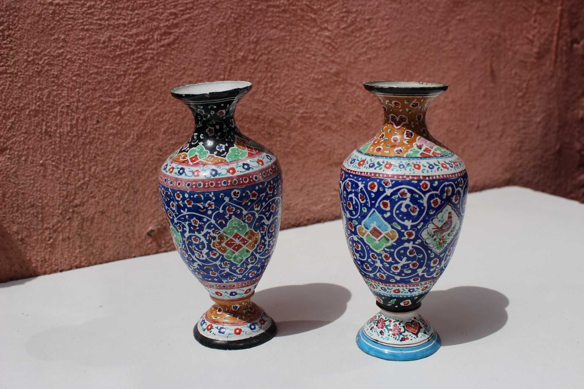 Set 2 vase flori cupru emailat de colectie PERSIA