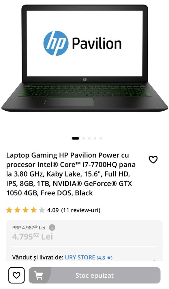 Laptop Gaming HP Pavilion Power