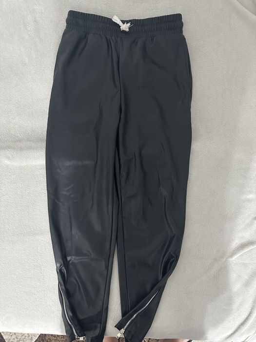 pantaloni piele young rich white