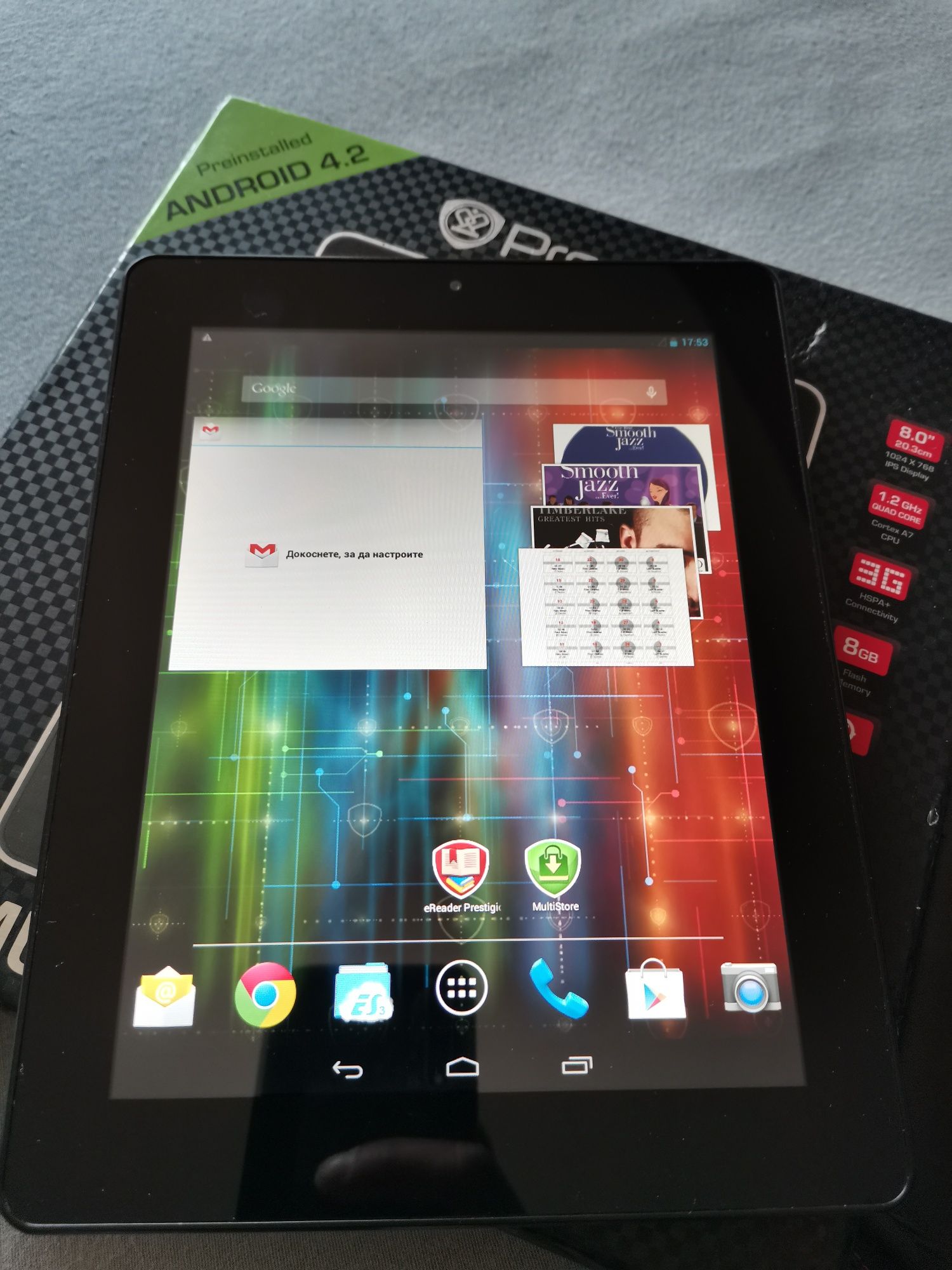 Tablet Prestigio Multipad като нов 8+16GB памет + слот за сим