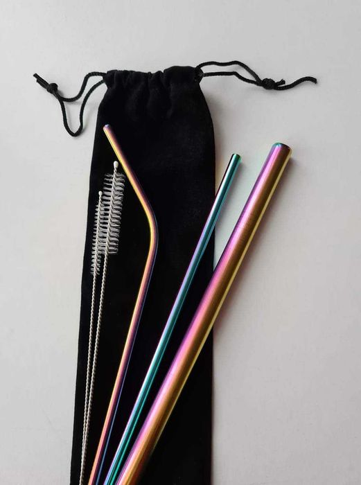 Комплект Сламки за многократна употреба в различни цветове