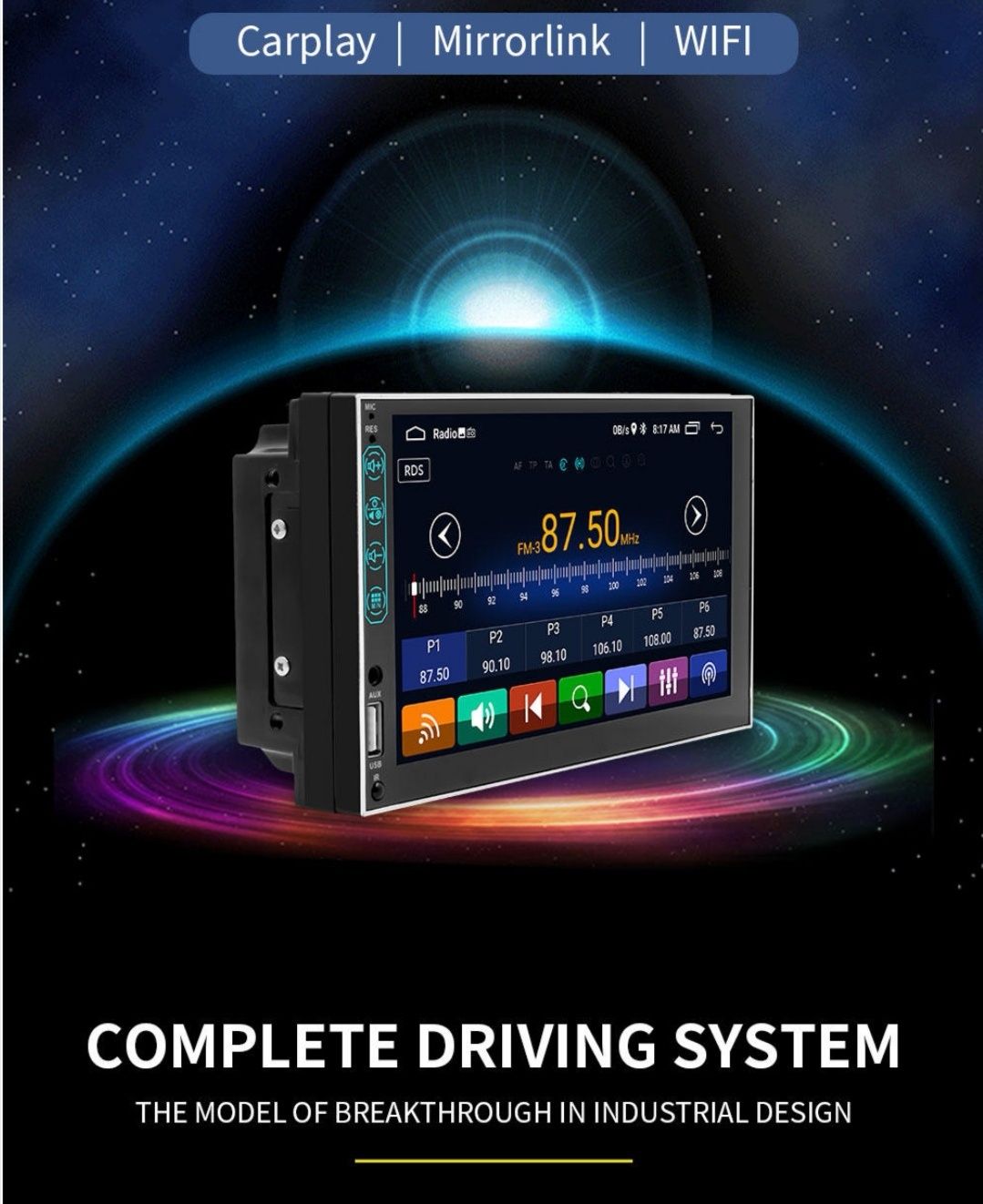 Мултимедия андроид 10 реален 7"-2GB RAM 32 ROM. С предно USB 
П