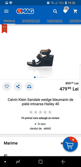 Sandale piele intoarsa Calvin Klein