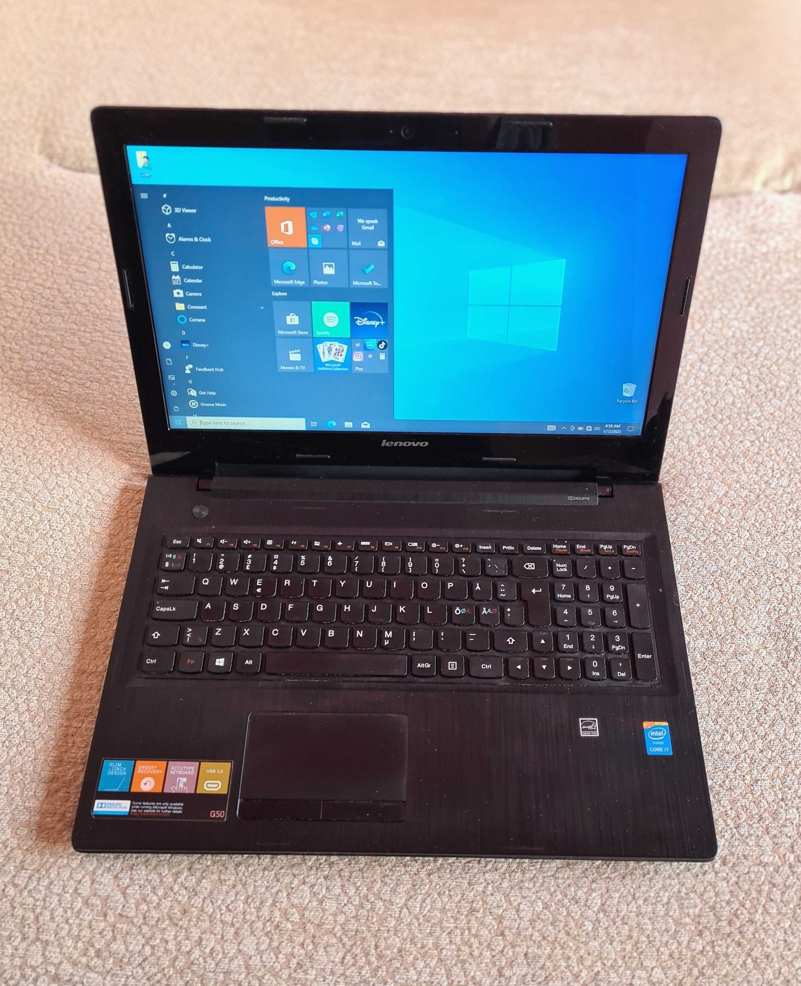 Laptop Lenovo Z50 15.6", i7-4510u, 8 GB RAM, SSD 240 GB, bateria 2h