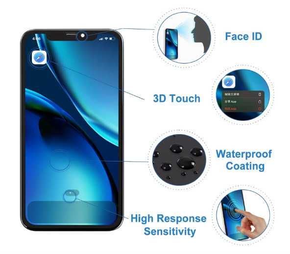 Дисплей за iPhone XR, резервен екран, 3D Touch, 6.1-инчов LCD дисплей