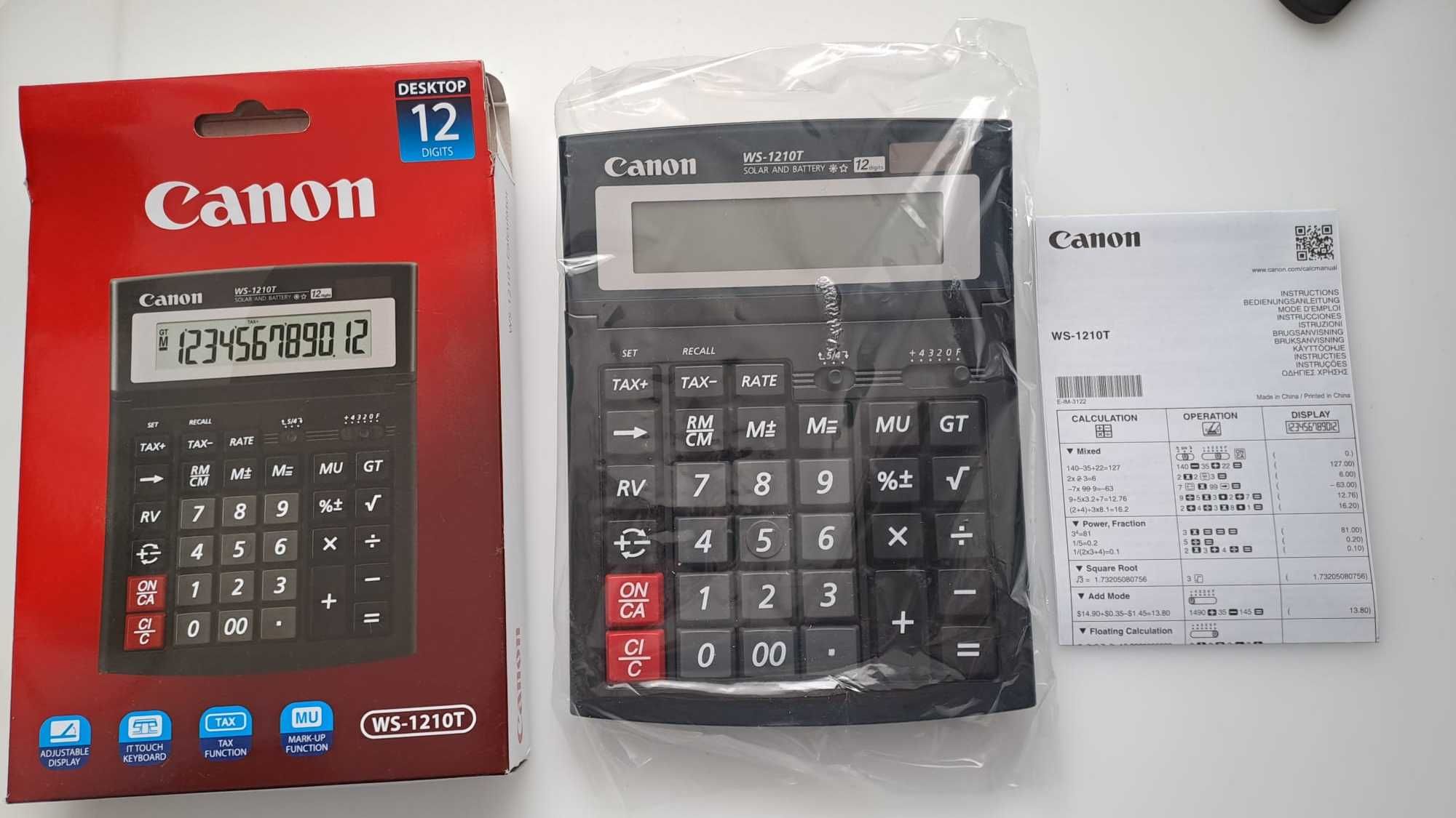 Canon WS1210T Calculator birou ecran 12 digiti Al solara si baterie