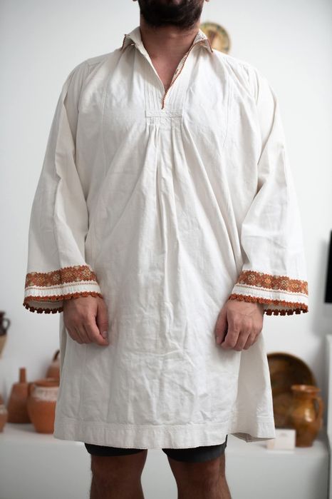 Cămașă populară bărbătească/ie/cusut manual/cămașă traditională