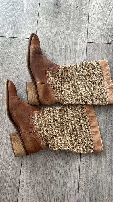 Vand cizme piele combinat cu in