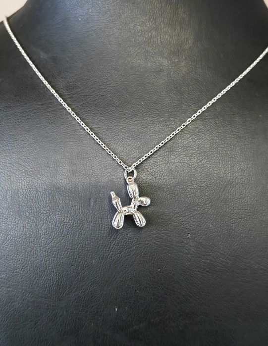 Себърно колие, висулка на балонено кученце, колие на Пандора, сребро