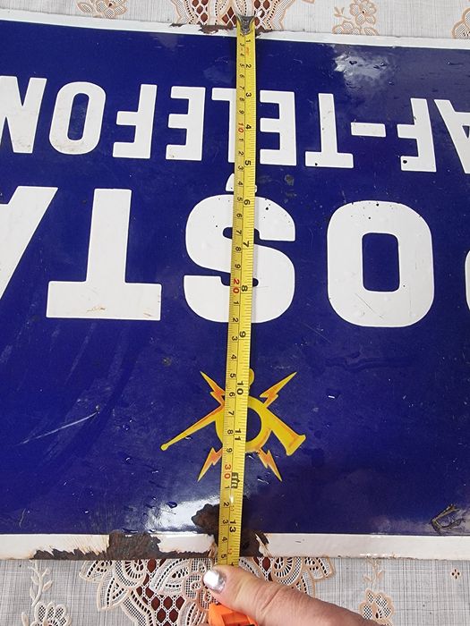 Tablă emailată ,,Poșta telegraf-telefon-radio