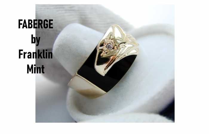 Fabergé Inel Aur 14K Barbatesc cu Diamant vulturul din aur ghiul aur