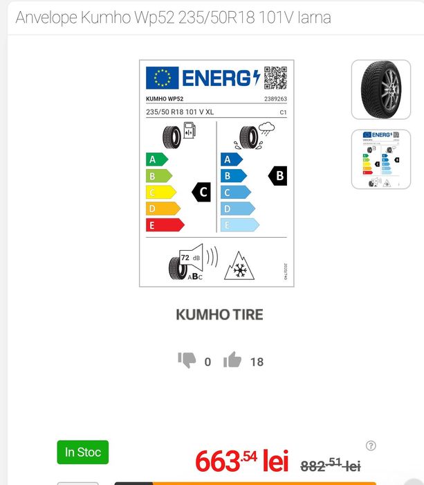 Anvelope iarna Kumho 18"