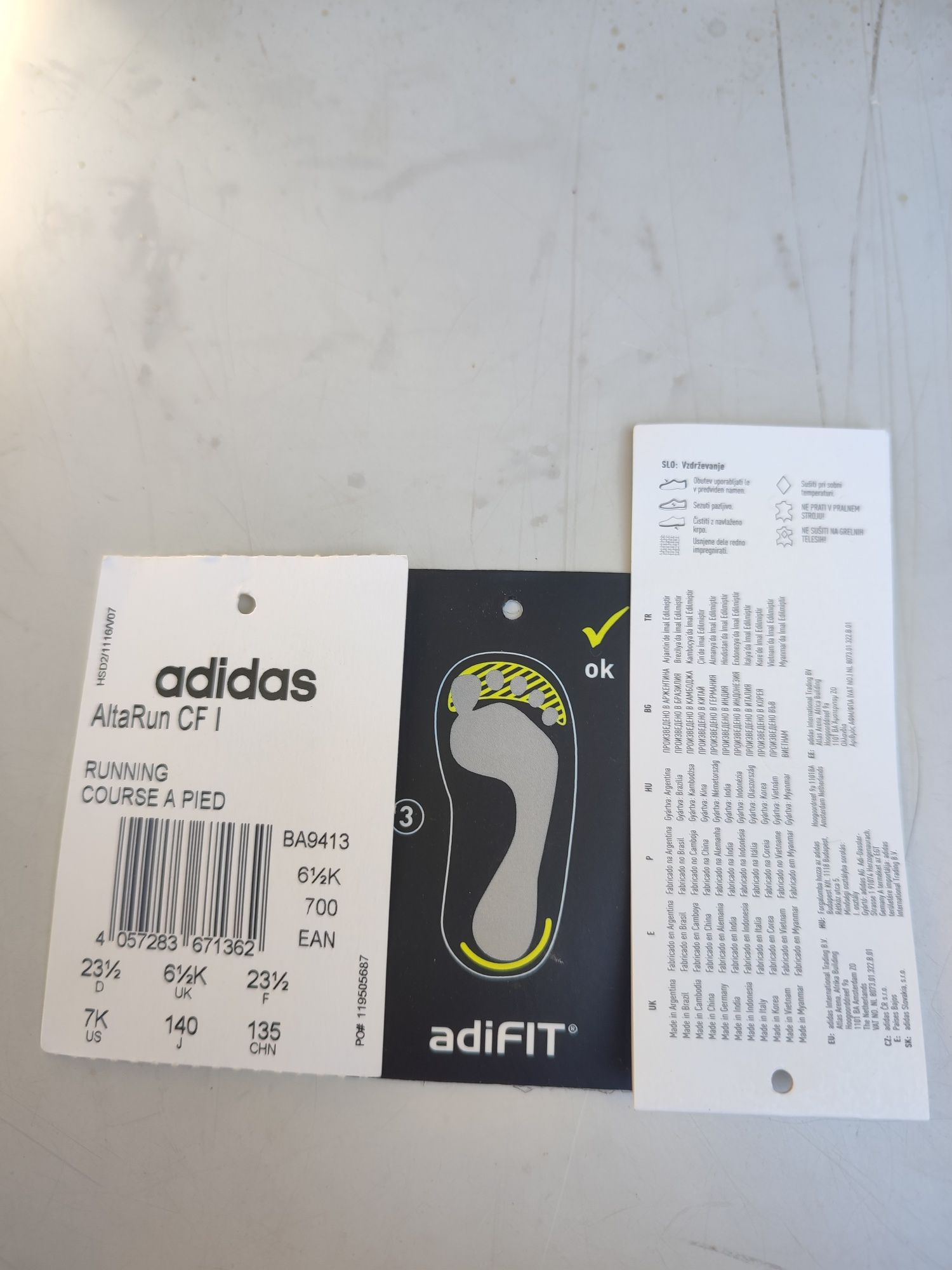 Детски маратонки Adidas Alta Run CF 1, номер 23 1/2, стелка 15 см.