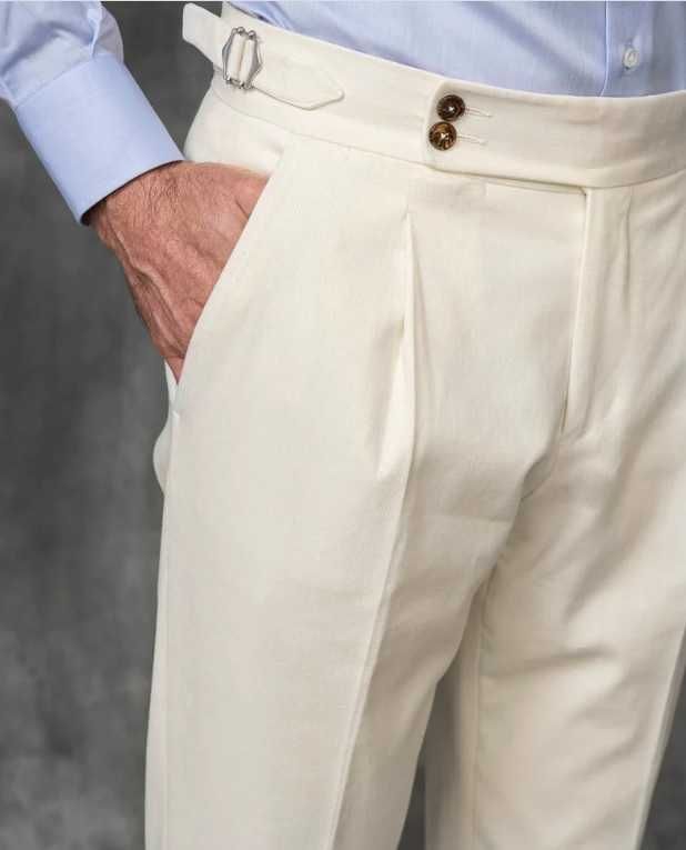 Pantaloni slim S L premium NOA K Italy NOI in si bumbac bej