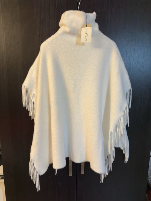 Vesta poncho, culoare alb