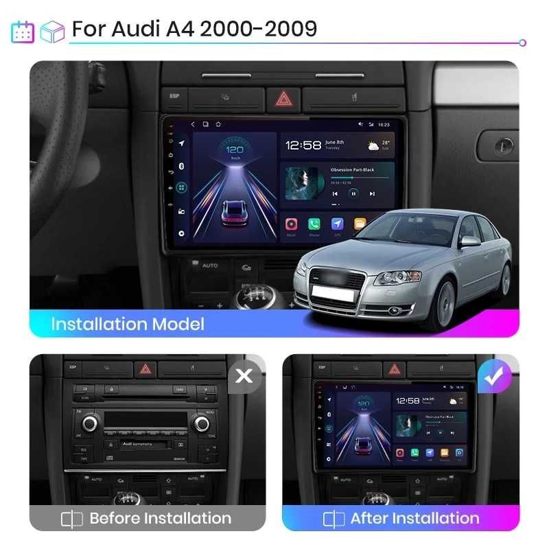 Navigatie gps AUDI A4 B6/B7 AndroidAuto-CarplayAuto