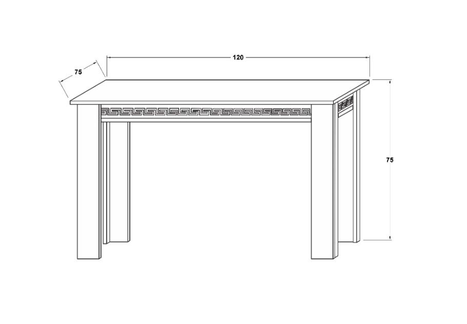 Трапезна маса с кант цвят венге