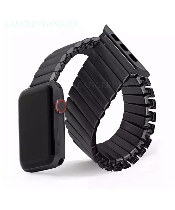 Curea Husar Flexibila Zale Metalice Ceas Apple Husa Folie Silicon