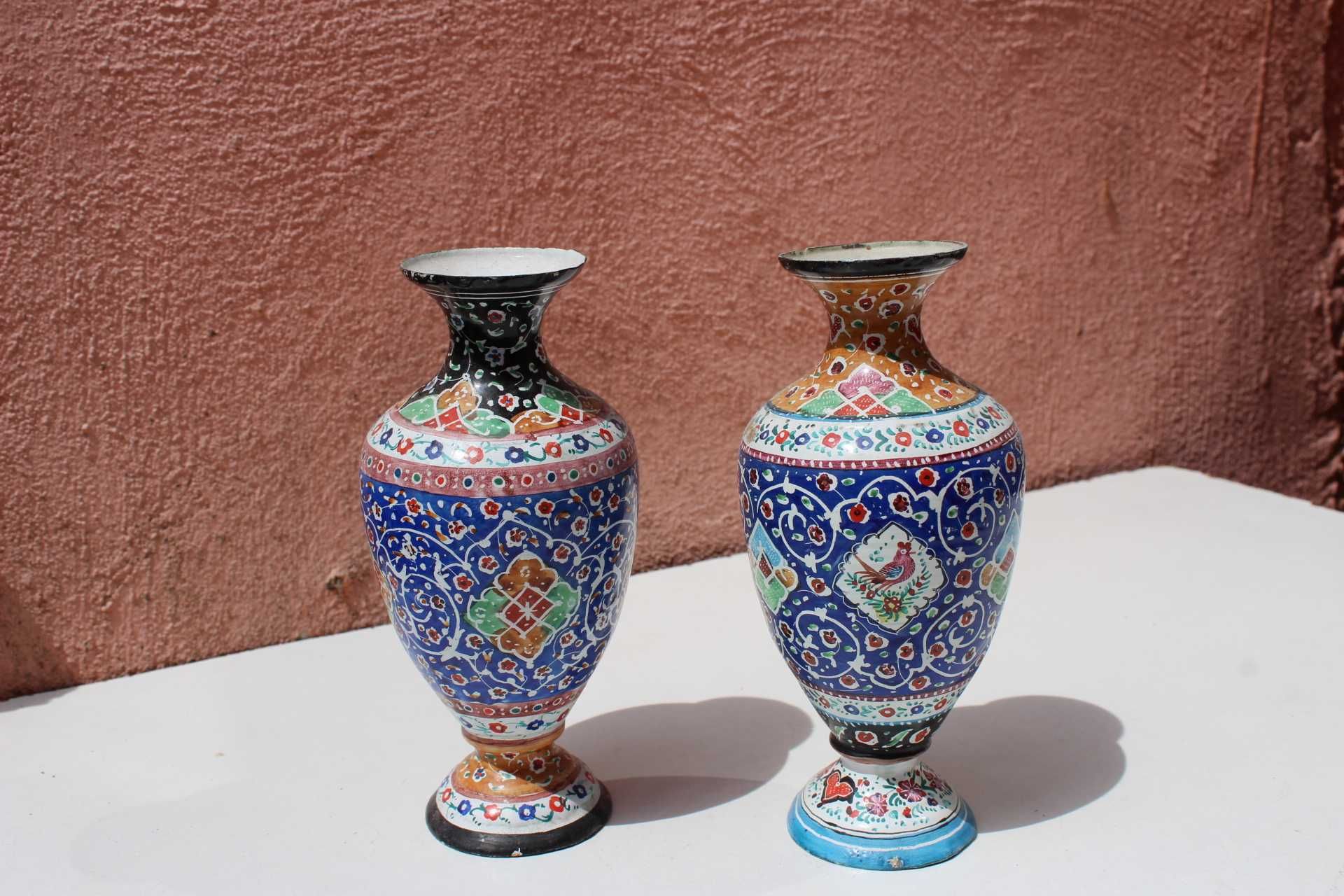 Set 2 vase flori cupru emailat de colectie PERSIA