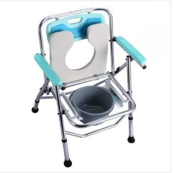 Scaun cu WC de camera pliabil, din aluminiu, max 180kg