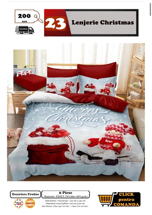 Lenjerie de pat cu model festiv