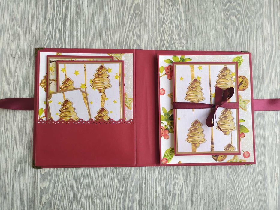 Коледен, скрапбук албум "Коледно изкушение", ръчна изработка /47.2