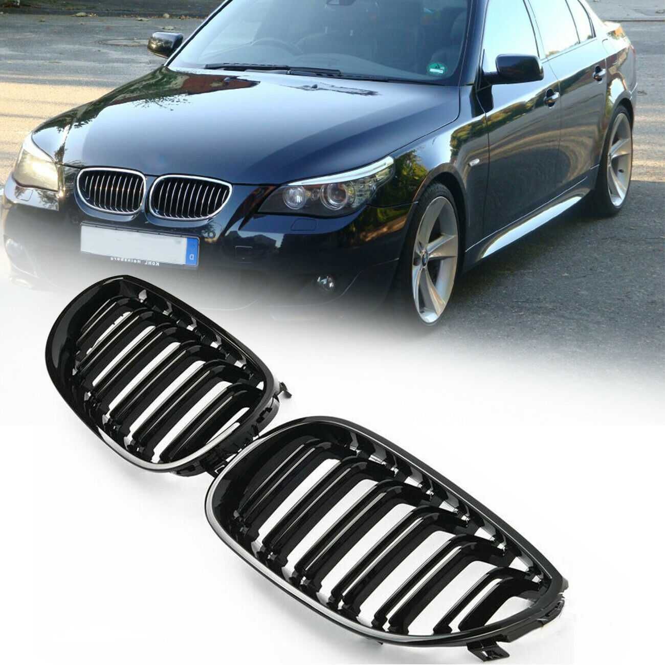 Двойни M5 M Бъбреци Решетки BMW E60 E61 2003г.-2010 БМВ Е60 Е61 Гланц