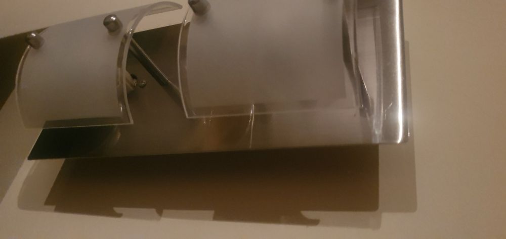 Vand 2 aplice inox+sticla mată, stare perfecta!