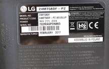 Продавам корпус (заден капак и предна рамка) от LG 24MT58DF-PZ